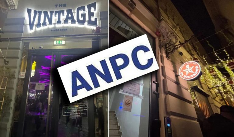 Comisari ANPC în timpul unui control de noapte într-un club din București