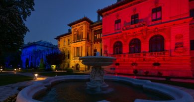 Vizitatori explorând grădinile Palatului Cotroceni în cadrul programului „Porți Deschise” organizat în fiecare weekend.