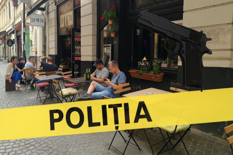 Incident la o terasă, zonă securizată de poliție