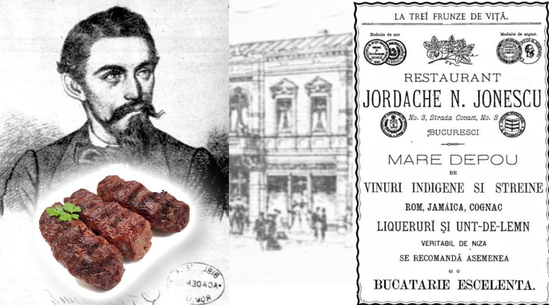 Istoria micului românesc – portretul lui Iordache Ionescu, meniul restaurantului său din București și o farfurie cu mici tradiționali