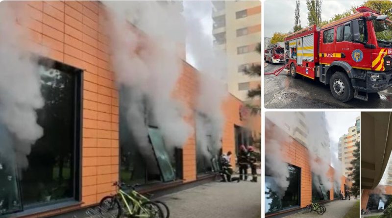 Explozie puternică într-un bloc de locuințe din Capitală, fațada distrusă și apartamente grav avariate.