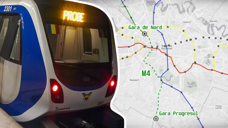 Tren CAF în probe pe noua magistrală M4 București