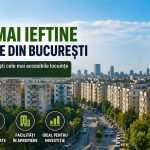 Top cele mai ieftine cartiere din București cu blocuri rezidențiale și skyline urban