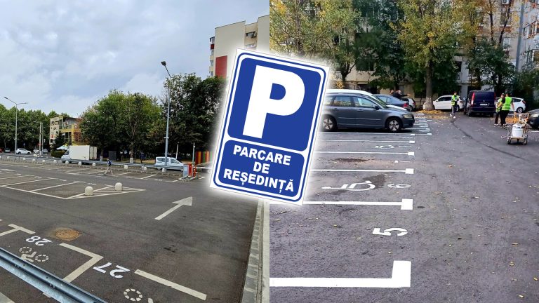 Parcări de reședință în București cu locuri numerotate și marcaje pentru persoane cu dizabilități