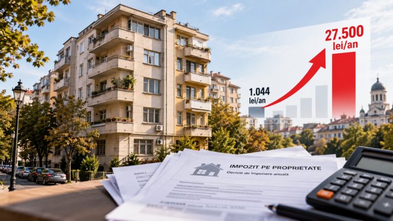 Impozitul anual pentru o proprietate din București ar putea crește de la 1.044 la 27.500 de lei, potrivit unui scenariu prezentat în contextul reformei impozitării locuințelor.