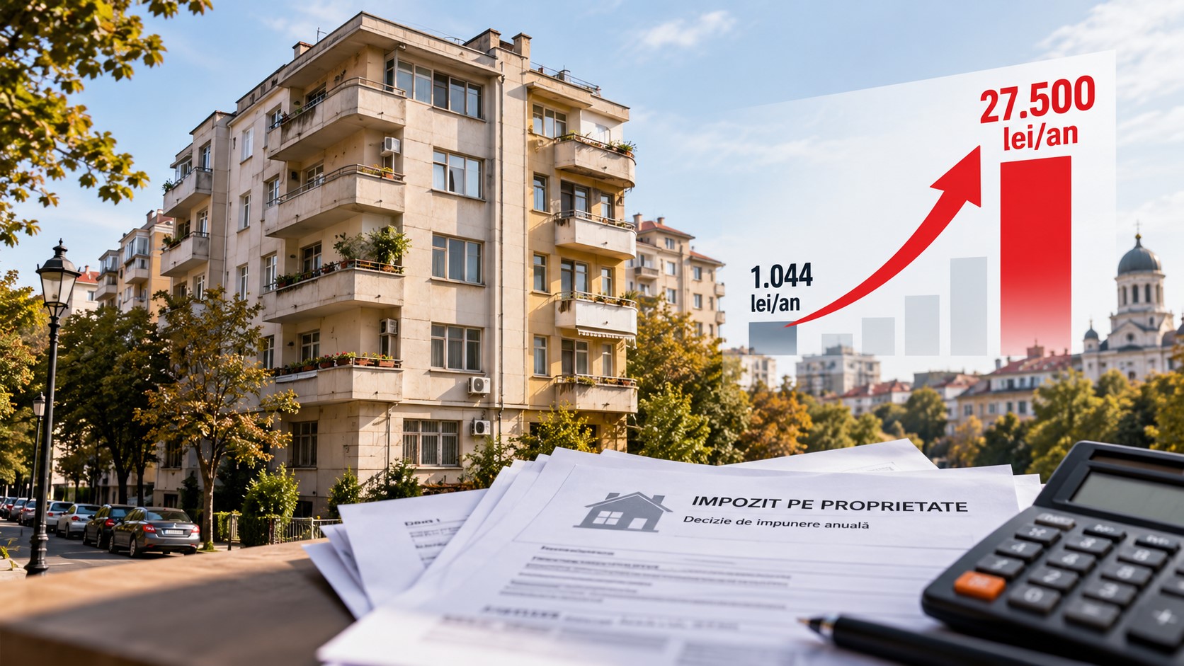 Impozitul anual pentru o proprietate din București ar putea crește de la 1.044 la 27.500 de lei, potrivit unui scenariu prezentat în contextul reformei impozitării locuințelor.